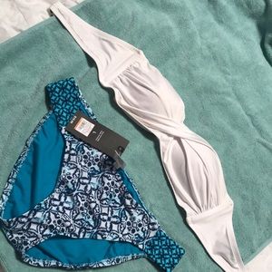 swim size L bot tags on. Top worn and size M.